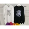 Men's T-Shirts Long Sleeve Reflective Bear Printing We11done T Shirt Men Women High Quality Washed Old Vintage Tshirt