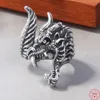 S925 Sterling Silver Charms Rings for Men Women Fashion Acinet Dragonhead Personality Jewelry Free Shippi240412