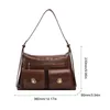 Shoulder Bags Vintage Big Bag Multi Pocket Soft Pu Leather Ladies Hand For Women 2024 Luxury Designer Purses And Handbags Purse