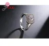 Cluster anneaux de mariage romantique cachet en cristal couleur argenté gros zircon pierre de mode femme bijoux de bijoux