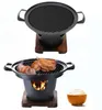 Mini Barbecue Four Grill Japonais Style One Person Cooking For Home Frame en bois alcool BBQ pour le jardin en plein air 210721550730