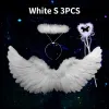 Anime Cosplay Angel Wings White Feather Teufel Flügel schlucken geformte Kinder Erwachsene Performance Federflügel Braut Blumenkindkleid Kleid