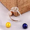 Cluster Rings CLUCI 3pcs 925 Sterling Silver Round Zircon Pearl Ring Mounting Simple Adjustable Open Women Jewelry SR2088SB