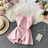 Frauen Tanks Frauen Chic Sweet Floune Asymmetrische Camis Koreanische Mode elegant Tanktop Slim Sexy Crop Tops Sommer Korsett Bustier