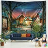 Tapestries Santa Claus Christmas Tree Tapestry Holiday Wall Decoration Background Cloth Living Room Home
