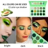 Shadow Green Eyeshadow Palette DE'LANCI 15 Color Highly Pigmented Makeup set Long Wear Free Nude Yellow Emerald Green EyeShadow Pallet