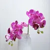 Decoratieve bloemen yan 4pcs real touch pu butterfly orchidee kunstmatige zijde phalaenopsis lange stengel voor huistafel vaaskantoor decoratie