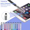 Ручки 36pcs/lot bling 2 в 1 красочный хрустальный емкостный стилус Stylus Ballpoint Pen для iPad для iPhone для Samsung для Android Phone