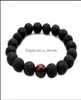 Bracelety z koralikami biżuteria moda moda mężczyźni lawowe koraliki czarne wulkaniczne rockowe tygrys oczy energetyczne kamień ręcznie robiony Buddha modlitwa z koralikami 3511928