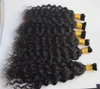 Cabelo humano brasileiro Bulk for Braids Natural Wave Style sem trama molhada e ondulada de cabelo água93959516022257