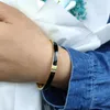Armreifen Luxus schwarze Emaille Armreifen Zirkon Armband Edelstahlmanschette Armbänder für Männer Frauen Freundschaft Schmuck Accessoires Geschenke