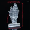 Figurines décoratives 1pc Crystal naturel Sélénite blanc statue guérison Gérothérapie sculptée phoenix bonne chance Feng shui richesse cristaux