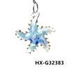 Decorative Figurines 2pcs Cute Glass Sea Star Charm Mini Starfish Pendant Marine Animal Ornament For Diy Jewelry Making Accessories Or