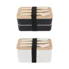 Dinnerware Japanese Bento Box Containers With Utensils For Camping Picnics Travel