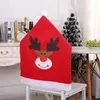 Couvre-chaise 1pc Couverture arrière de Noël Santa Claus Table non tissée Cotton Red Hat Xman pour les décorations de maison O1