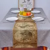 Reconner de mesa de mesa de mapa angustiado náutico vintage para a decoração de mesa de cozinha para festa ao ar livre para casas de coleta de mesa