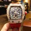 Męskie richardmill obserwuj datę luksusowe zegarek na rękę najdroższą niebo gwiazdy tego samego typu lufy duży wybór pusty mechaniczny Richardwatch