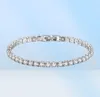 Pulseiras de link Real Moissanite Tennis Bracelet para mulheres S925 Sterling Silver 4mm Diamonds Bangles Chains Jewelry8329718