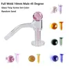 Dört Stil Tamamen Kaynaklı Düz ​​Üst Terp Slurper Seti Cam mermer vida kiti 10mm 14mm 14mm eklem Bong dab teçhizatı için dikişsiz kaynaklı eğim