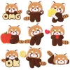 Animal Borduurwerkpleisters op kleding Rode Panda Diy Zelfklevende patch T-shirt jas sticker Appliques voor kledingbadges