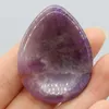 Dekorativa figurer Naturliga Amethyst Rose Quartz Thumb Stone Worries Stones Meridian Massage Facial Scraping Board Aura Crystal Beauty Tool