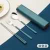 Chopsticks 304 Stainless Steel Portable Tableware Spoon Fork And Three-piece Creative Set Student Travel