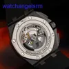 AP Crystal Pols Watch Royal Oak Offshore Series Automatische mechanische heren Watch gesmede koolstof 44 mm Tijdweergave Keramische ringtape Waterdichte nachtlampje 26400