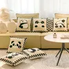 Poduszka nowoczesna minimalistyczna bawełniana pandę poduszki haftowe na płótnie urocze kwadratowe wystrój domu sofa salonu sofa