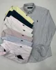 2024 Frühlings- und Herbst -Feste Farbe Little Horse Boy Langarm Baumwollhemd Business Stripe Lasual Herren Oxford Textile Polo 1155ess