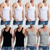 8 st bomull Mens är ärmlös tank top solid muskelväst män underskjortor o-hals Gymkläder tees toppar body hombre män kläder 240410