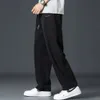 2024 Sommar Nya is Silkbyxor Män tunna High Street Sagging Straight Ben Wide Ben Pants Summer Sports and Casual Pants