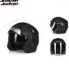 Motorradhelme Jiekai Helm Open Face Moto Racing Vintage mit Dual Lens Capacete Para Motocicleta Cascos