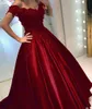 Off -schouderapliques kralen satijnen formele prom avondjurken lange baljurk quinceanera sweet 16 marine bluepurpleburgundy5592984