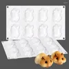 Baking Moulds 8 Cavity Hamster Silicone Mold Mouse Shape Cake Molds Cute Pig Mousse Mould Dessert Pudding Tray Decoration Tools