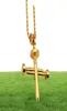 Collier croix à ongles Pendants Gold Color Bling Bling Bijoux pour hommes Femmes Hip Hop Chaine de cordes Chaînes 2758535