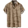 Casual shirts voor heren kokosnootboom afdrukken korte mouwen buitenste high street top met knoop mode zacht t -shirt voor mannen playeras para hombres