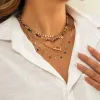 4pcs/set boho kleurrijke kristal pailletten kwastige choker ketting voor vrouwen trendy zomer vintage ot buckle keten y2k sieraden