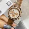 38mm Women Watch With Full Chronograph Funtions Stop second hands Men Mens Luxury Watch Sports Master Watches Quarz Movement Oroiogio Montre de luxe Wristwatches