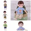 13 Joint Dolls 16cm BJD Little Boy Doll Movable Joint Blue Yellow Eyes BJD Doll with Clothes 16cm 3D Simulated Eyes Hinge Doll