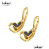 Hoop Huggie Earrings Fashion Titanium Stainless Steel Double Heart Birthday Gold Plated Acrylic For Women Girls E22102 Drop Delivery J Otma9