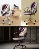 Marble Texture Purple Elastic Armchair Computer Chair Cover Stretch Removable Office Chair Slipcover Split Seat Covers