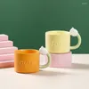 Kubki ceramiczny zestaw kubków latte 4 360 ml porcelanowych filiżanek kawy z uchwytem nowoczesnym na herbatę napoje cappuccino.