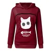 Chats amateurs à capuche Hoodie Hoodies Sweetshirt Sweat-shirt Femmes Animal Pouche de câlins Hood Player Porter chien Cat Sweatshirts respirants chauds