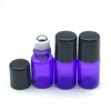 収納ボトル5pcs 2ml紫色の青香性香水サンプルローラーガラスボトル用エッセンシャルオイル用のガラスボトルを消臭剤容器に詰め替えること