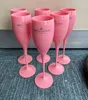 Girl Pink Plastic Wine Glass Party Unbreakable Wedding White Champagne Coupes Cocktail Fluts Goblet Acryl Elegant Cups7897521