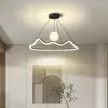 Lustres minimalistes LED LED NORDIC Living Dining Room Kitchen Bedroom Modern Black Design Plafond Pendant