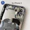 Полная сборочная задняя крышка стеклянной крышки для iPhone x XS Max Battery Door с рамкой Flex Bideos кнопки SIM -карта лоток
