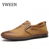 Chaussures décontractées yeween Men Locs en cuir Spring Summer Ventilation Ventilation Haleine Rouier Slip sur les chaussures