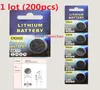 200pcs 1 lot CR2032 3V Lithium li ion bouton Cellule Batterie CR 2032 Batteries de pièces de pièces Liion 3 Volt 7784520