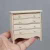 1:12 Dollhouse Miniature Bedside Table Series Storage Cabinet W/Drawer Model Doll House Bedroom Furniture Decor Toy Accessories